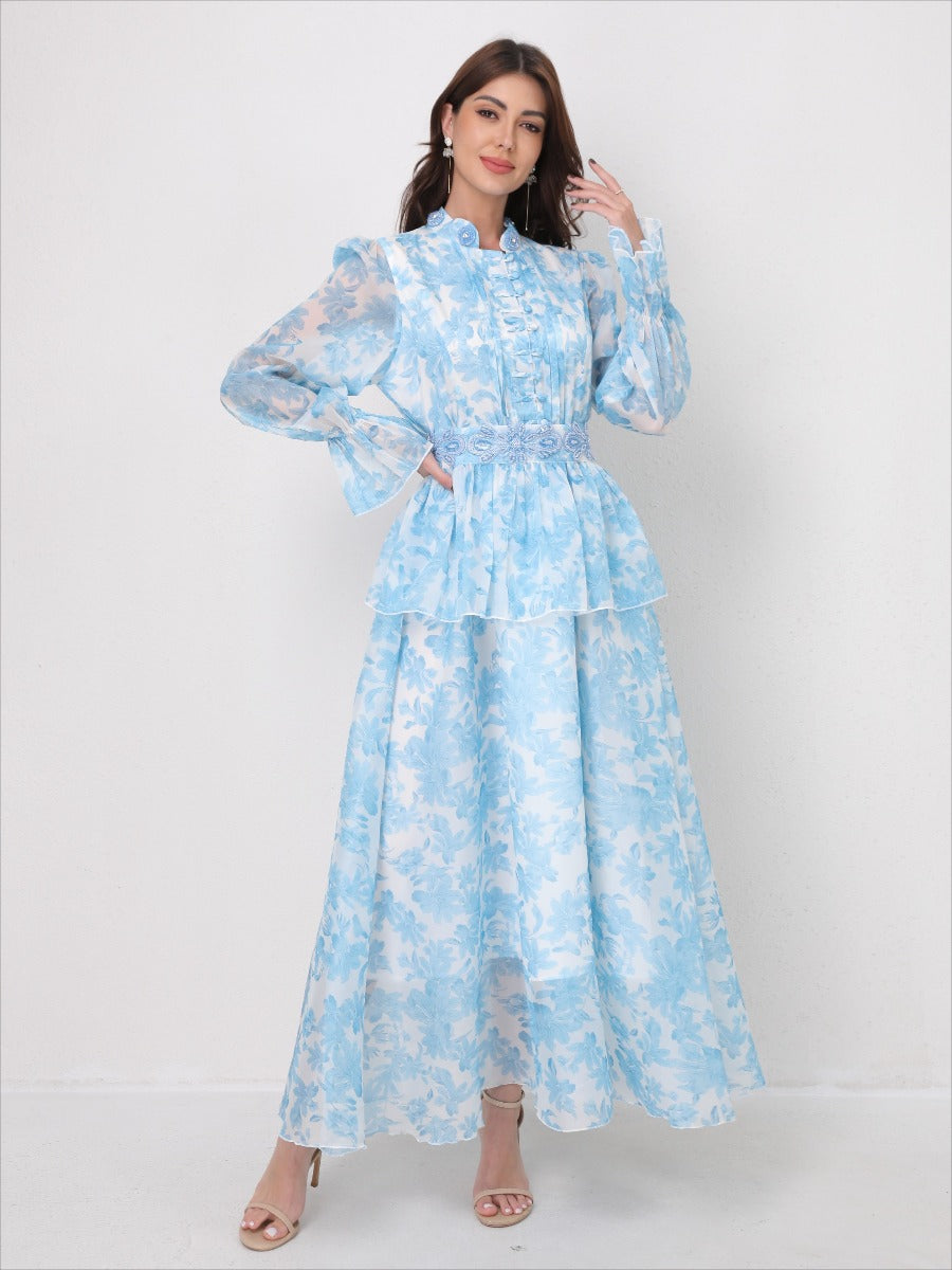 O Neck Summer Embroidery Prints Dress