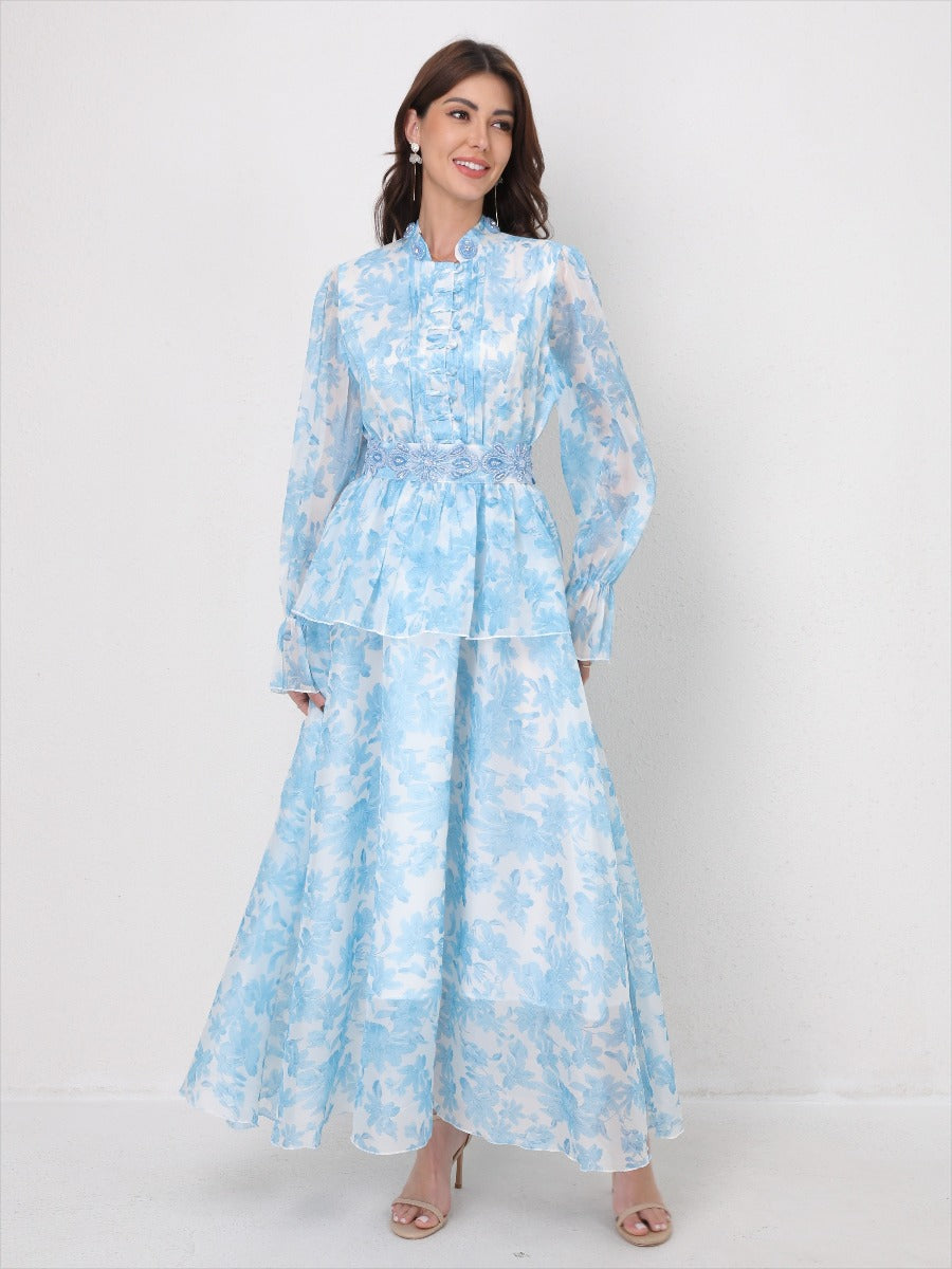 O Neck Summer Embroidery Prints Dress
