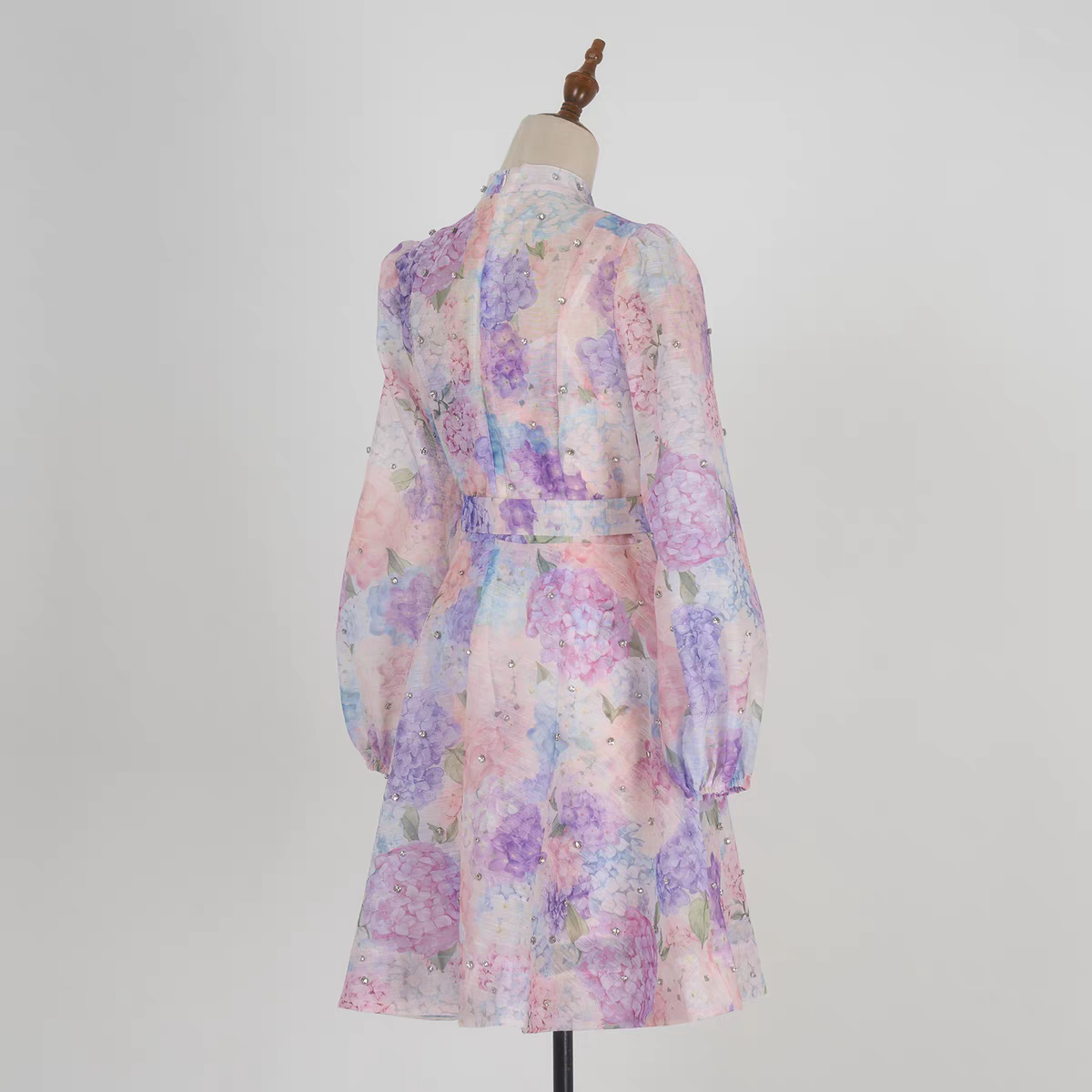 Lantern Sleeve Floral Print Dress