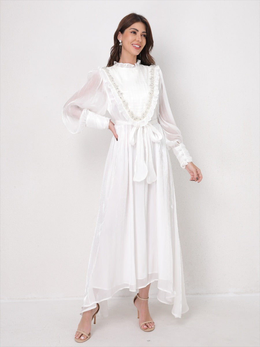 Vintage Lace Panel Embroidery Dress
