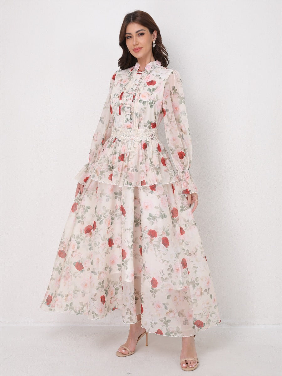 O Neck Summer Embroidery Prints Dress