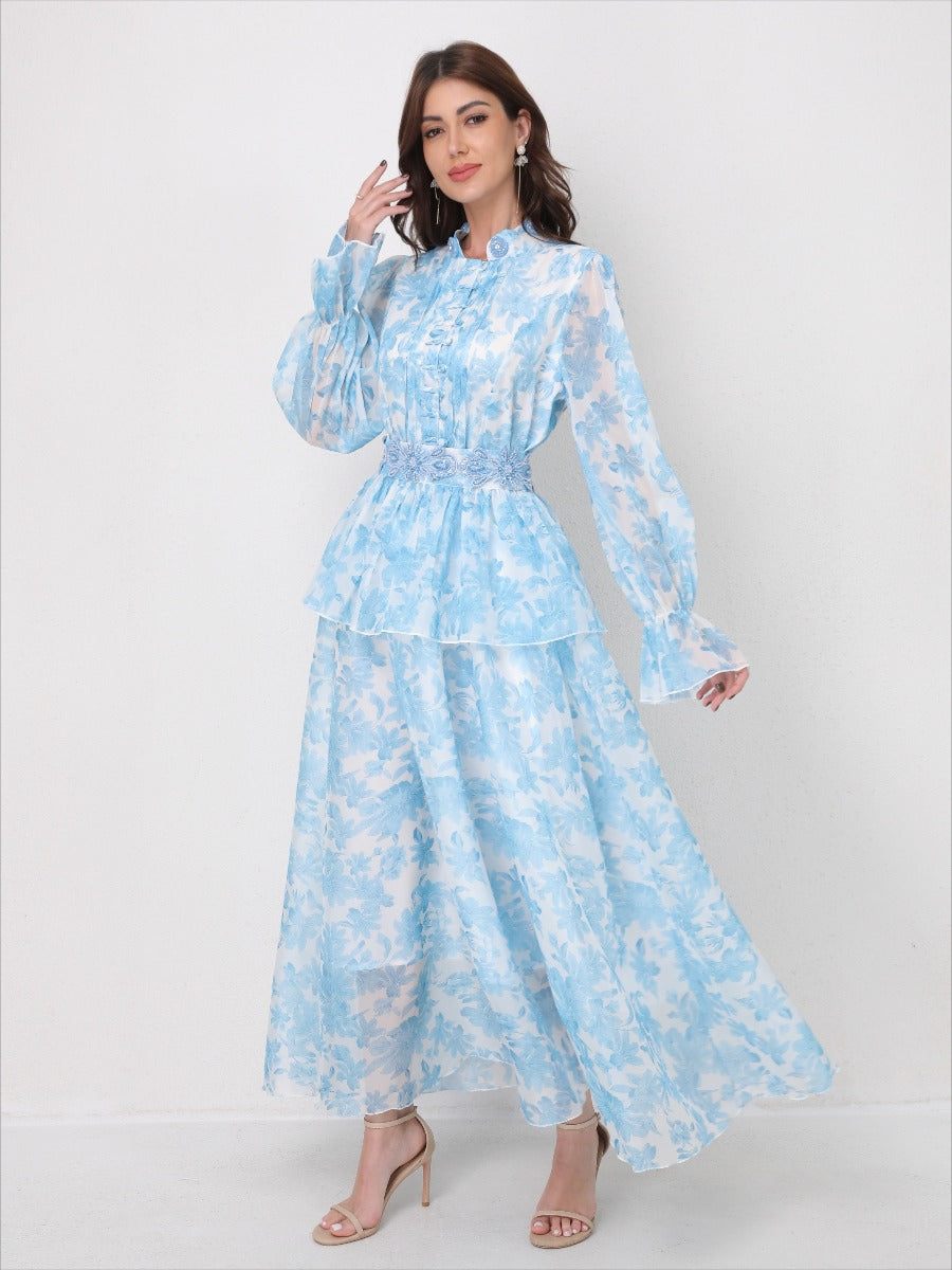 O Neck Summer Embroidery Prints Dress