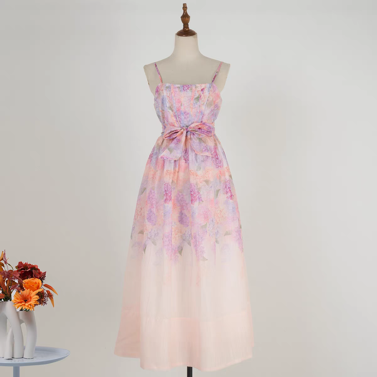 Crush Boned Waist Midi Dress