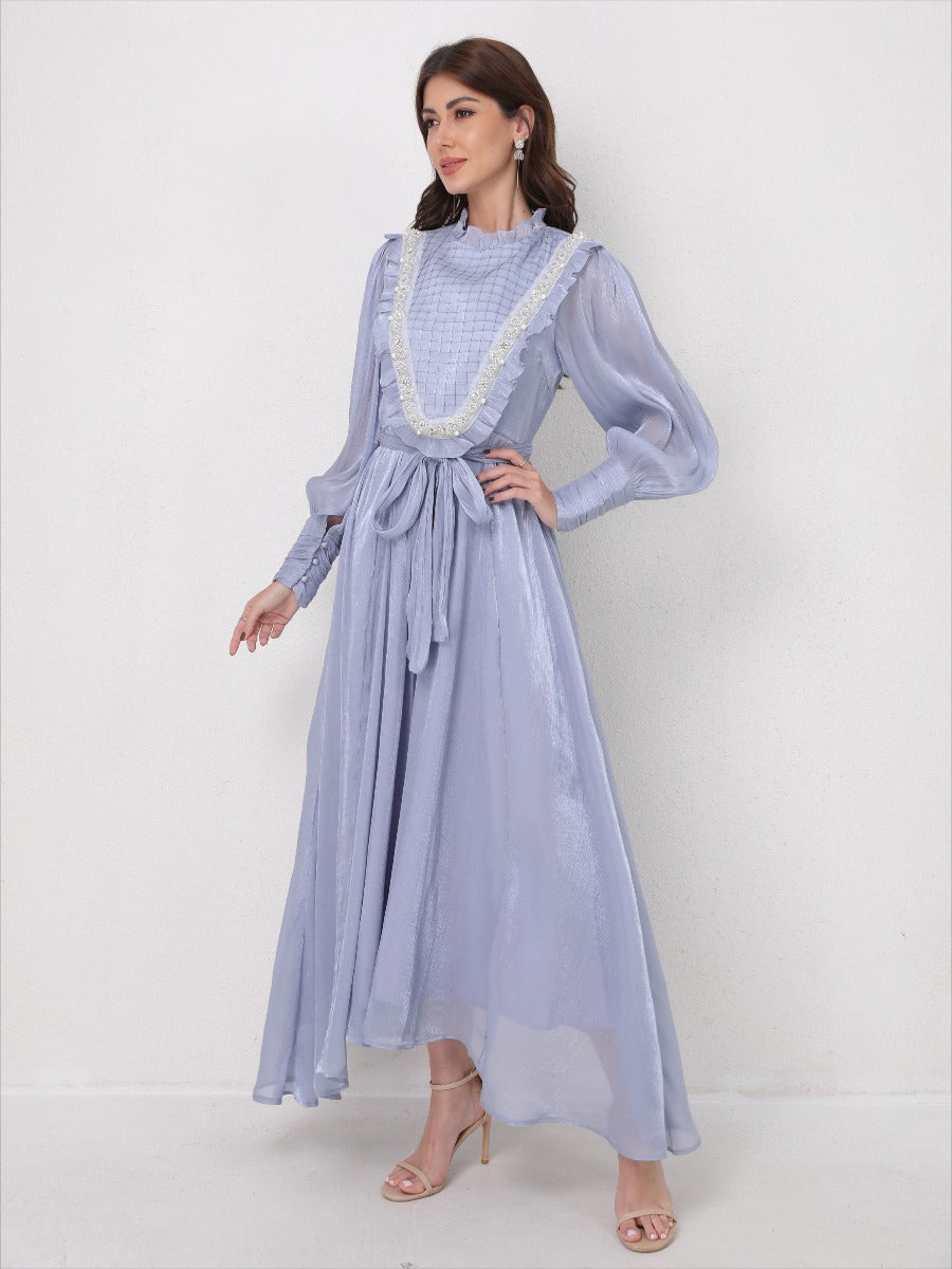 Vintage Lace Panel Embroidery Dress