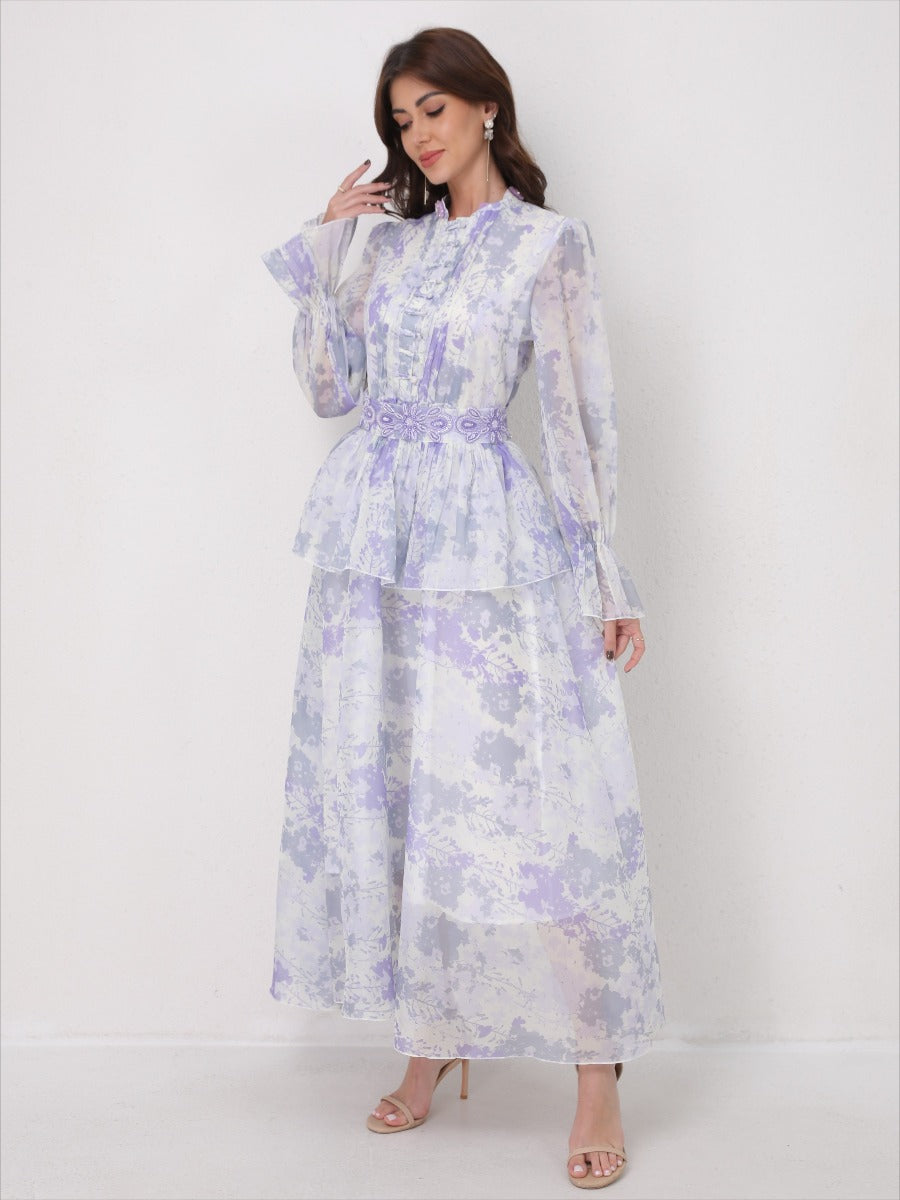 O Neck Summer Embroidery Prints Dress
