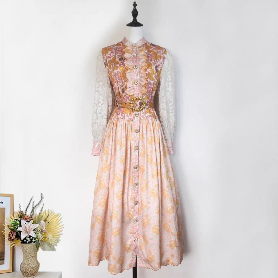Heavy Embroidery Lace Long Dress