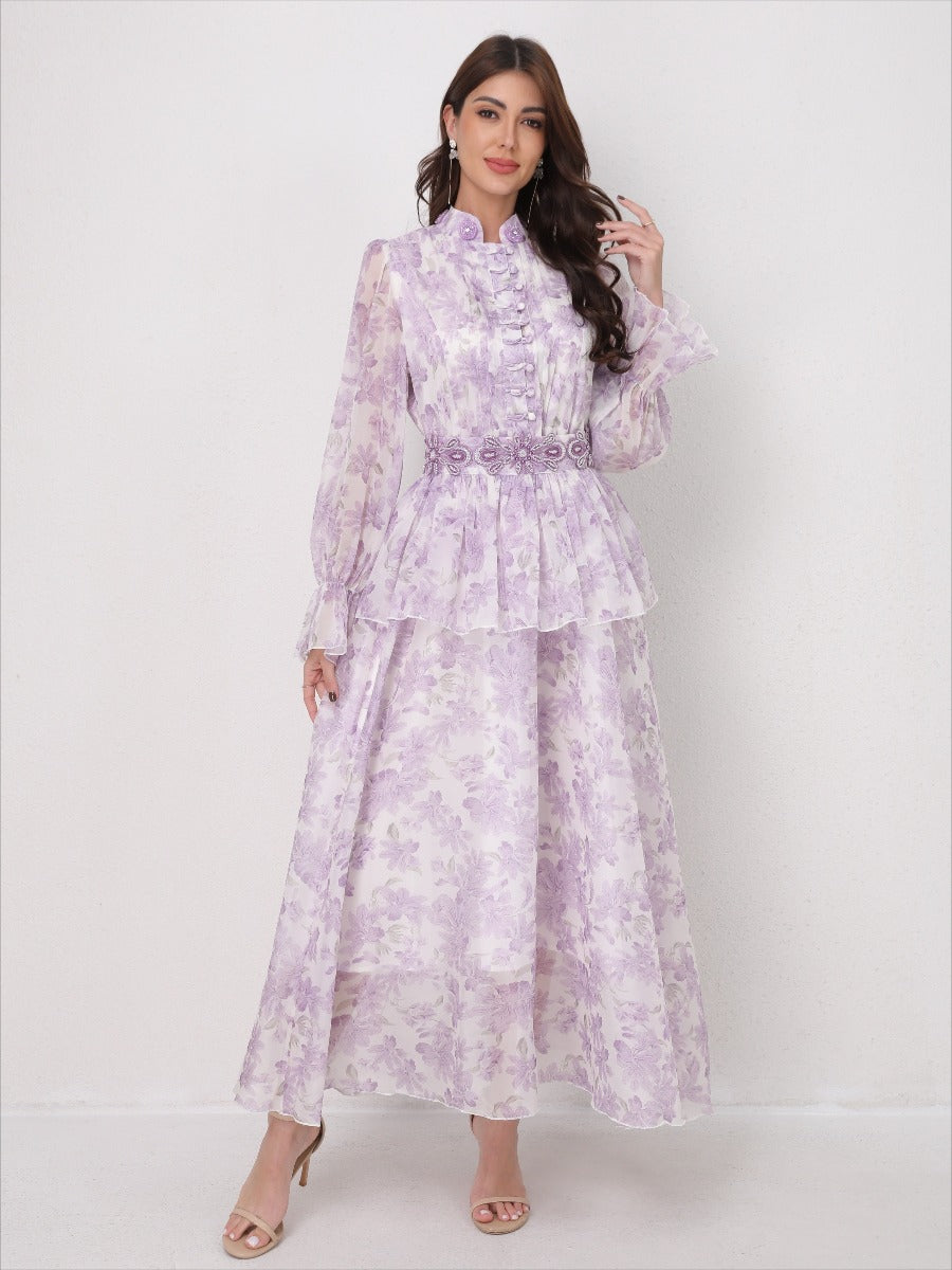 O Neck Summer Embroidery Prints Dress
