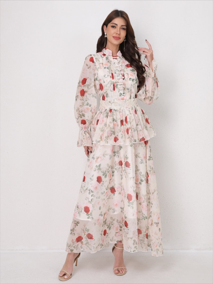 O Neck Summer Embroidery Prints Dress