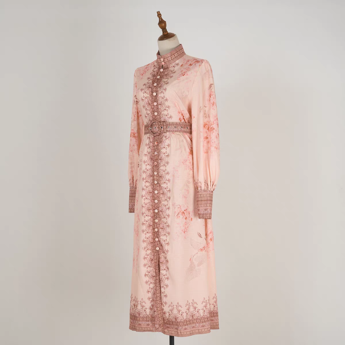 Floral Pattern Long Linen Dress