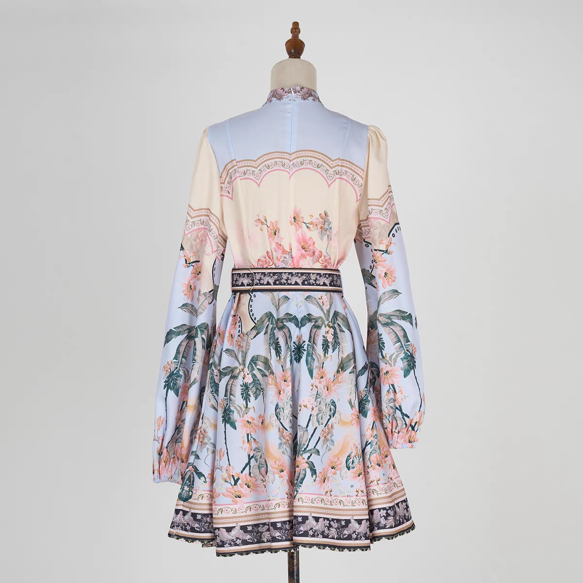 Vintage Heavy-Duty Buttons Short Dress