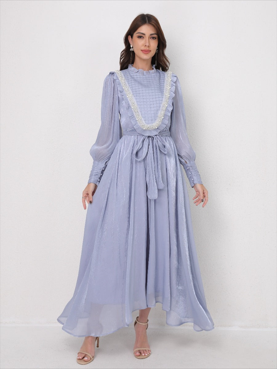 Vintage Lace Panel Embroidery Dress