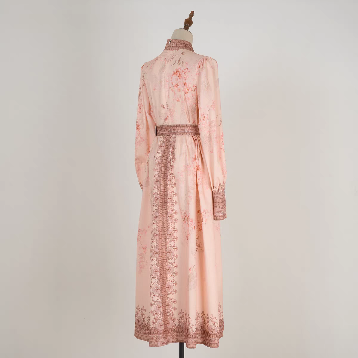 Floral Pattern Long Linen Dress
