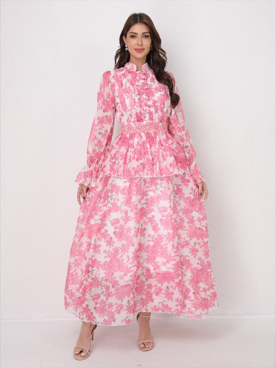 O Neck Summer Embroidery Prints Dress