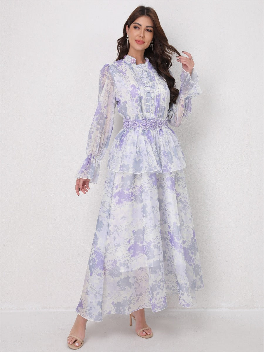 O Neck Summer Embroidery Prints Dress