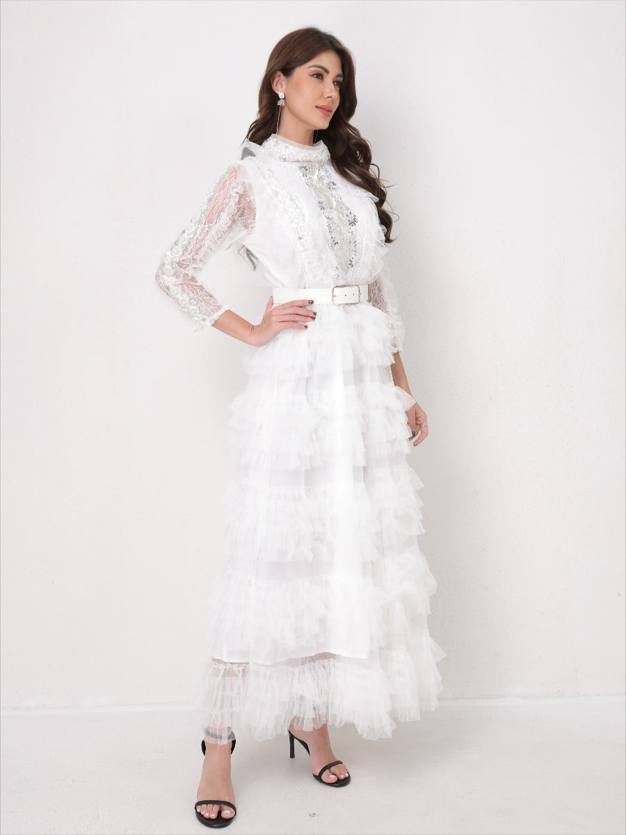 Elegant Sequin-Beaded Tulle Dress