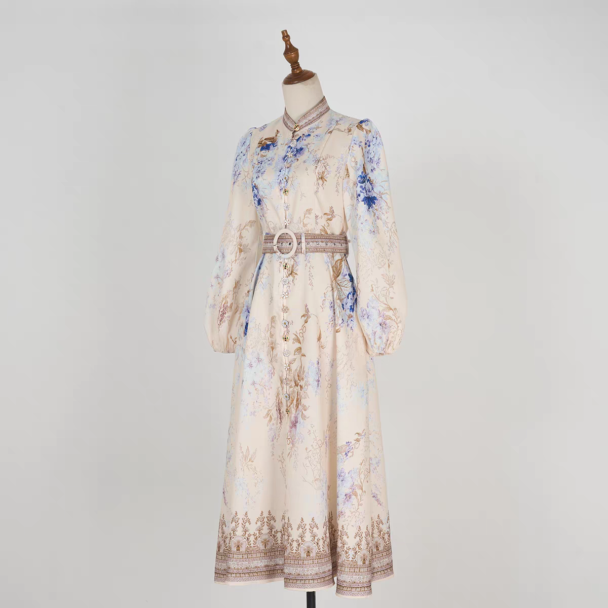 Printed Long Sleeve Cotton Dress