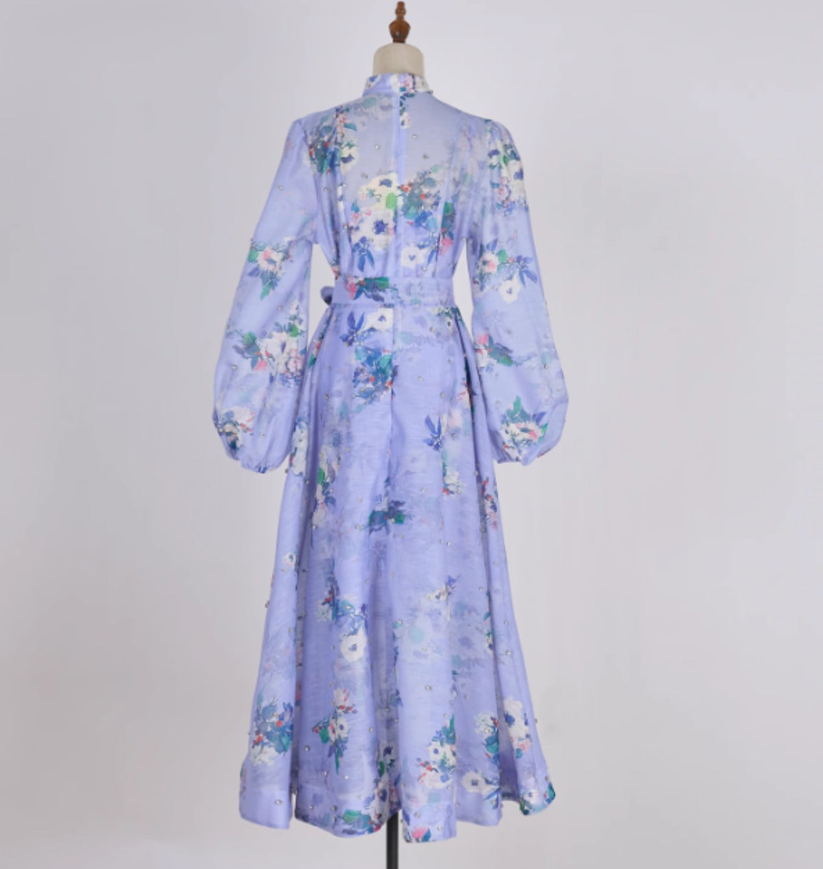 Starry Nail Diamond Single Breasted Printed Dress
