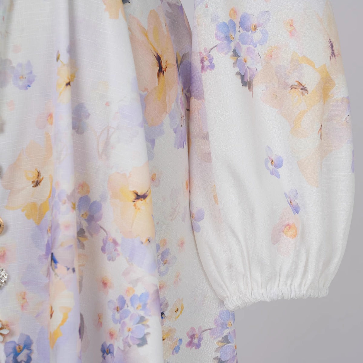 Button Up Lantern Sleeve Midi Dresses