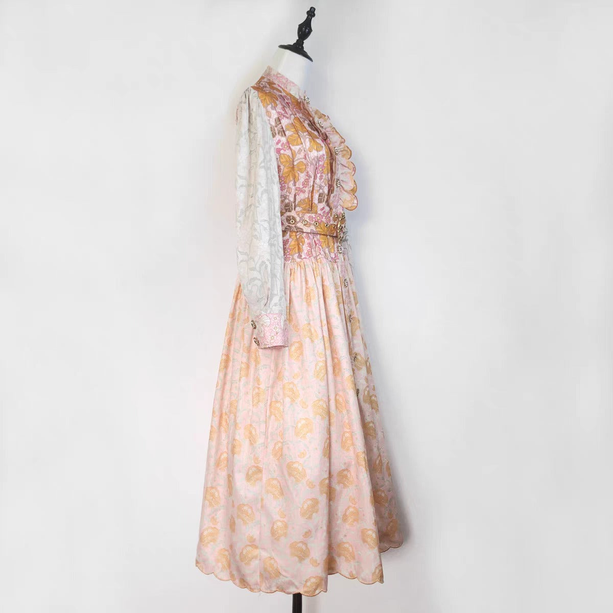 Heavy Embroidery Lace Long Dress