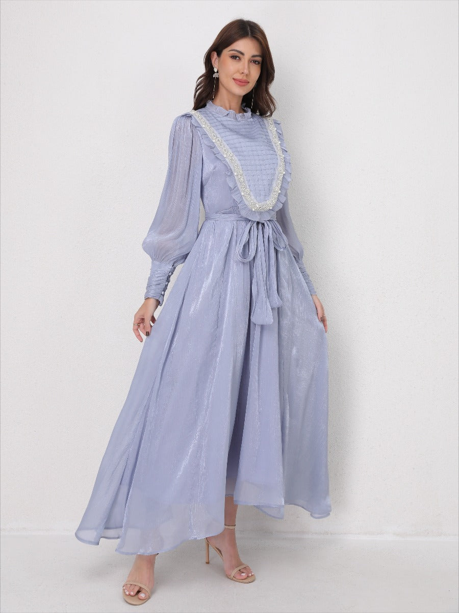 Vintage Lace Panel Embroidery Dress
