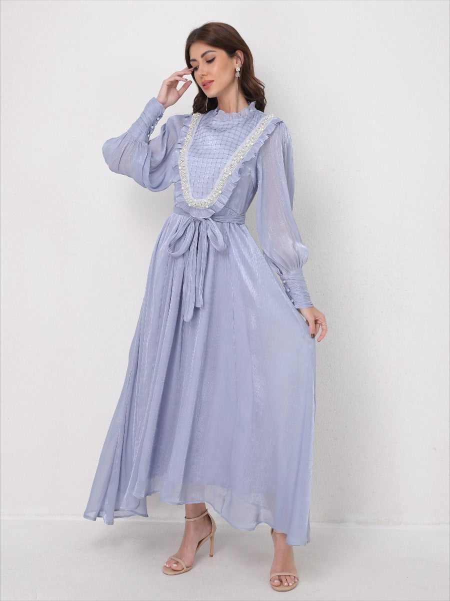 Vintage Lace Panel Embroidery Dress