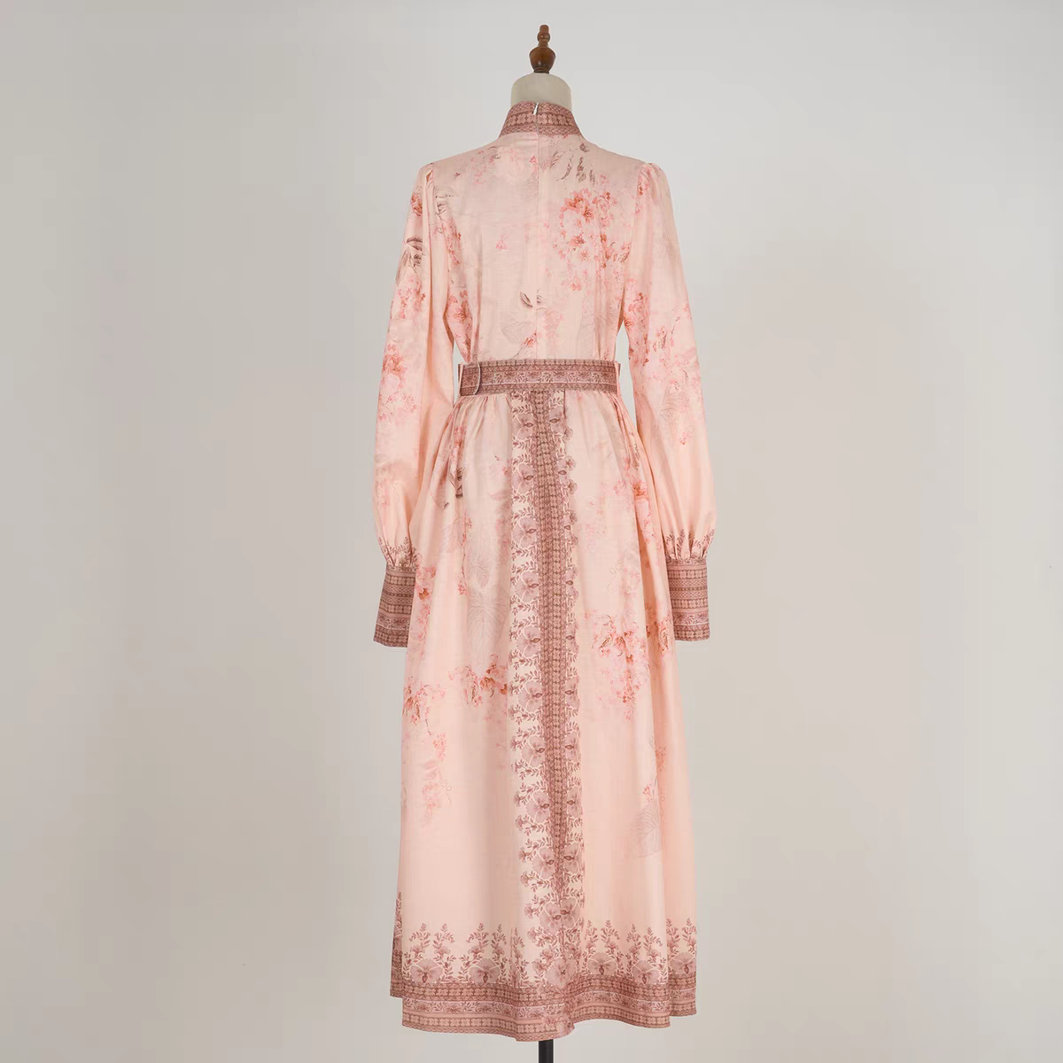 Floral Pattern Long Linen Dress
