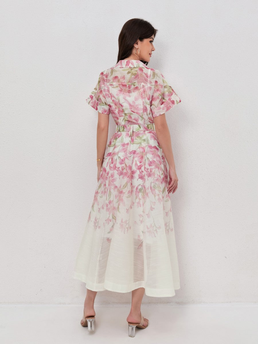 Classic Collared Short Sleeves Shirt Dresses