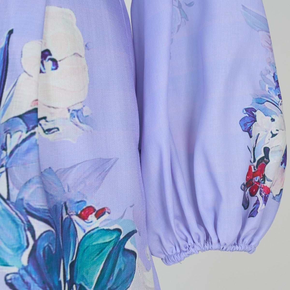 Lantern Sleeve Printed Purple Sets