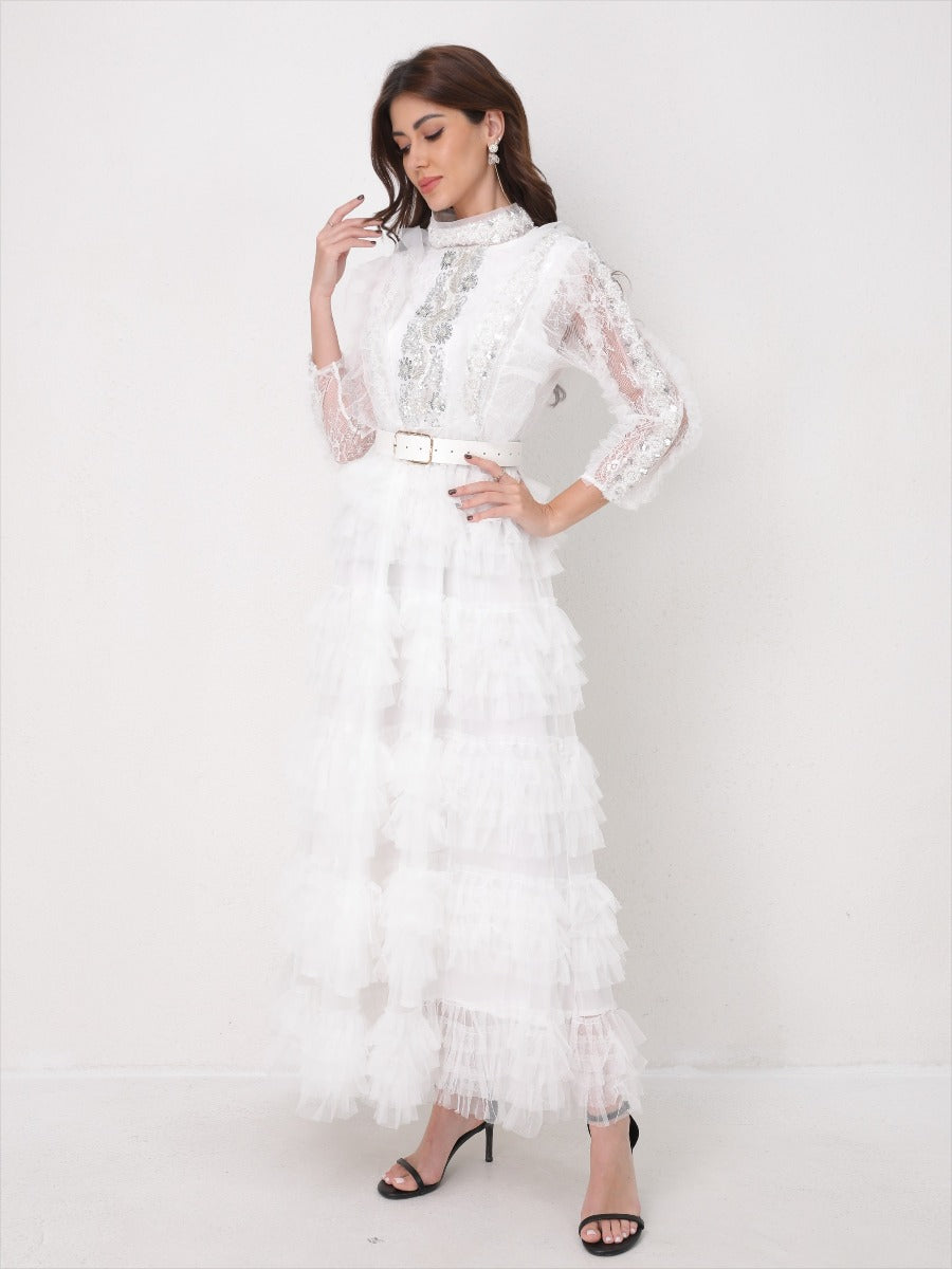 Elegant Sequin-Beaded Tulle Dress