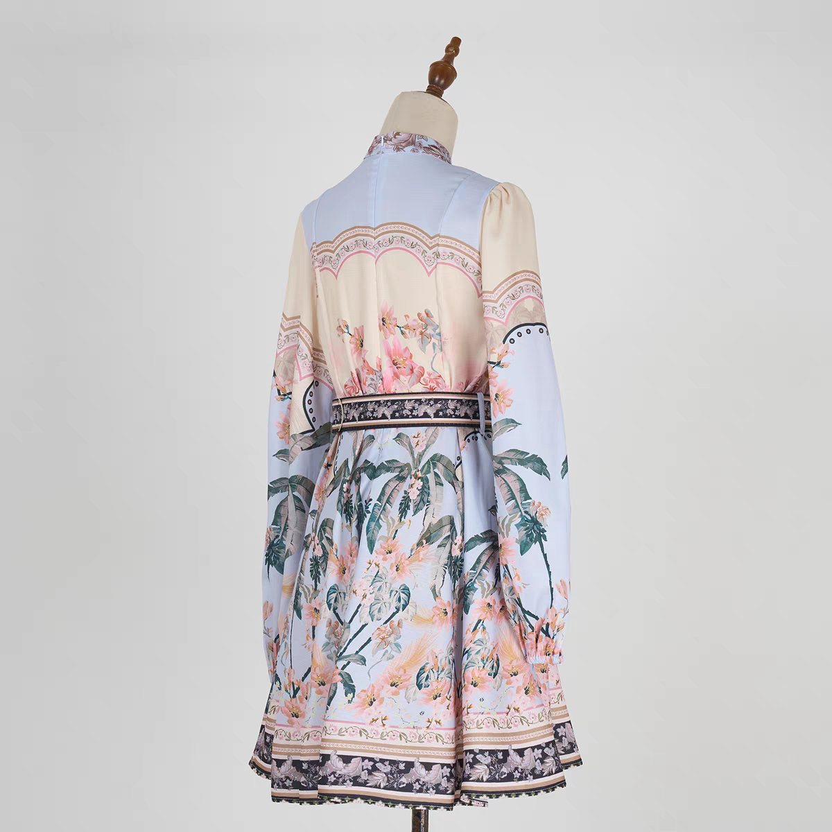 Vintage Heavy-Duty Buttons Short Dress