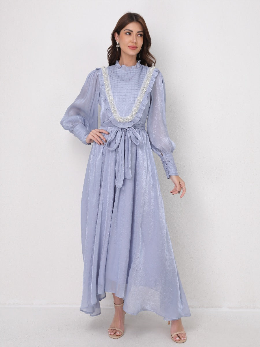 Vintage Lace Panel Embroidery Dress