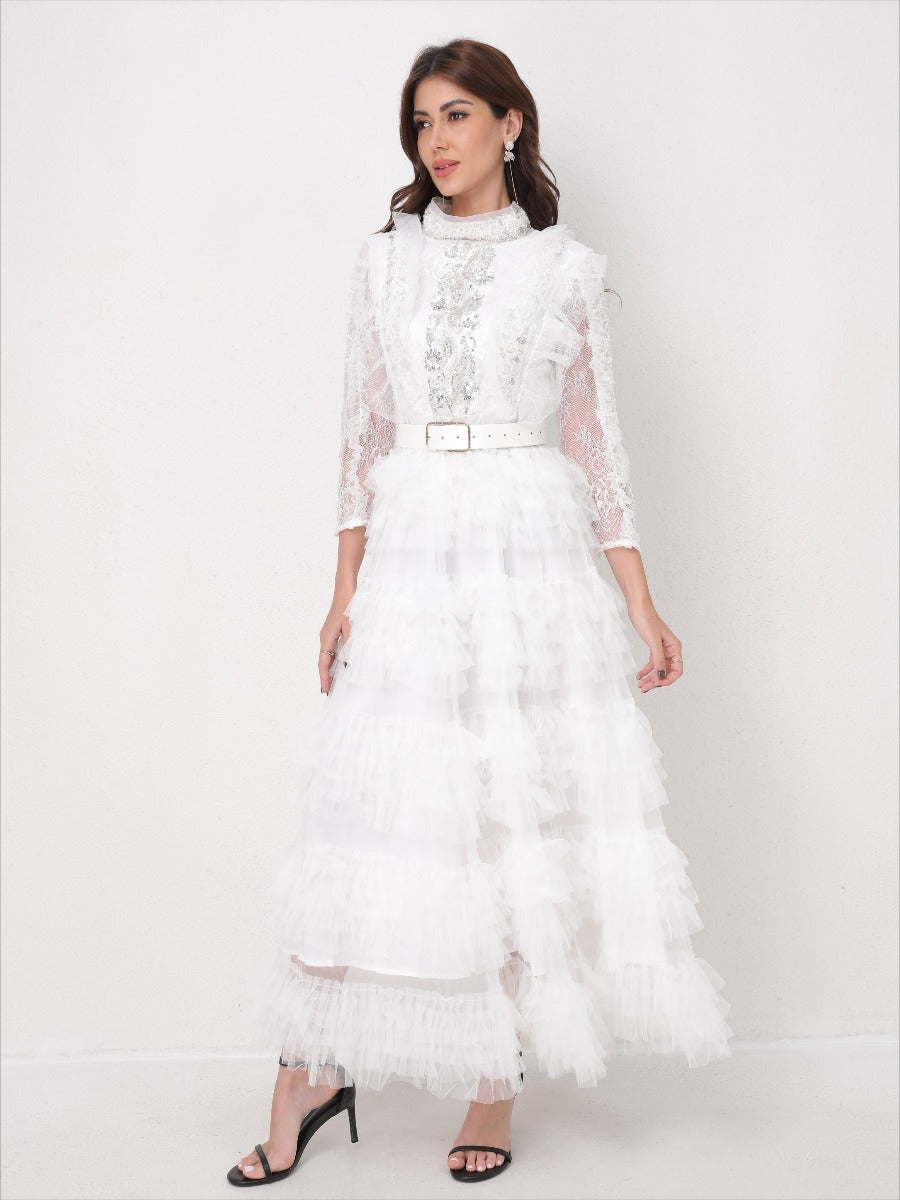Elegant Sequin-Beaded Tulle Dress