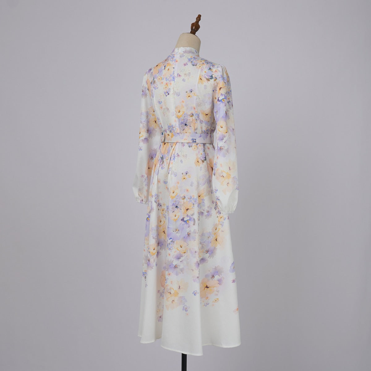 Button Up Lantern Sleeve Midi Dresses