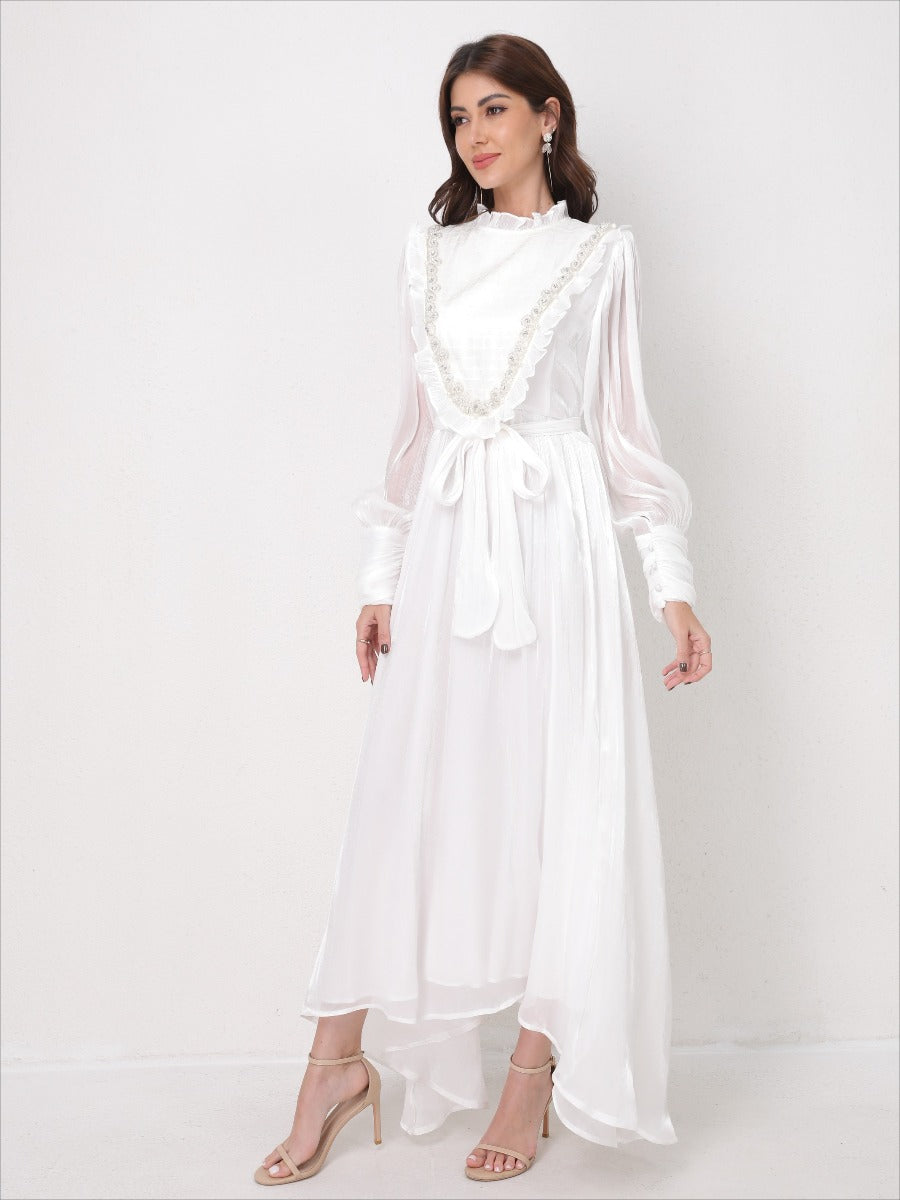 Vintage Lace Panel Embroidery Dress