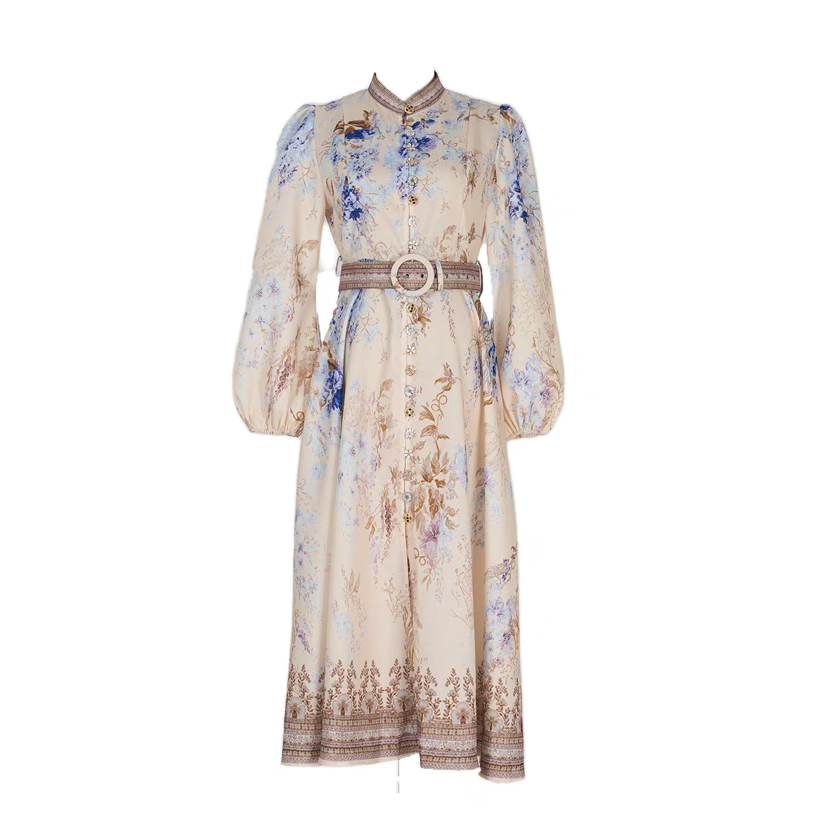 Printed Long Sleeve Cotton Dress