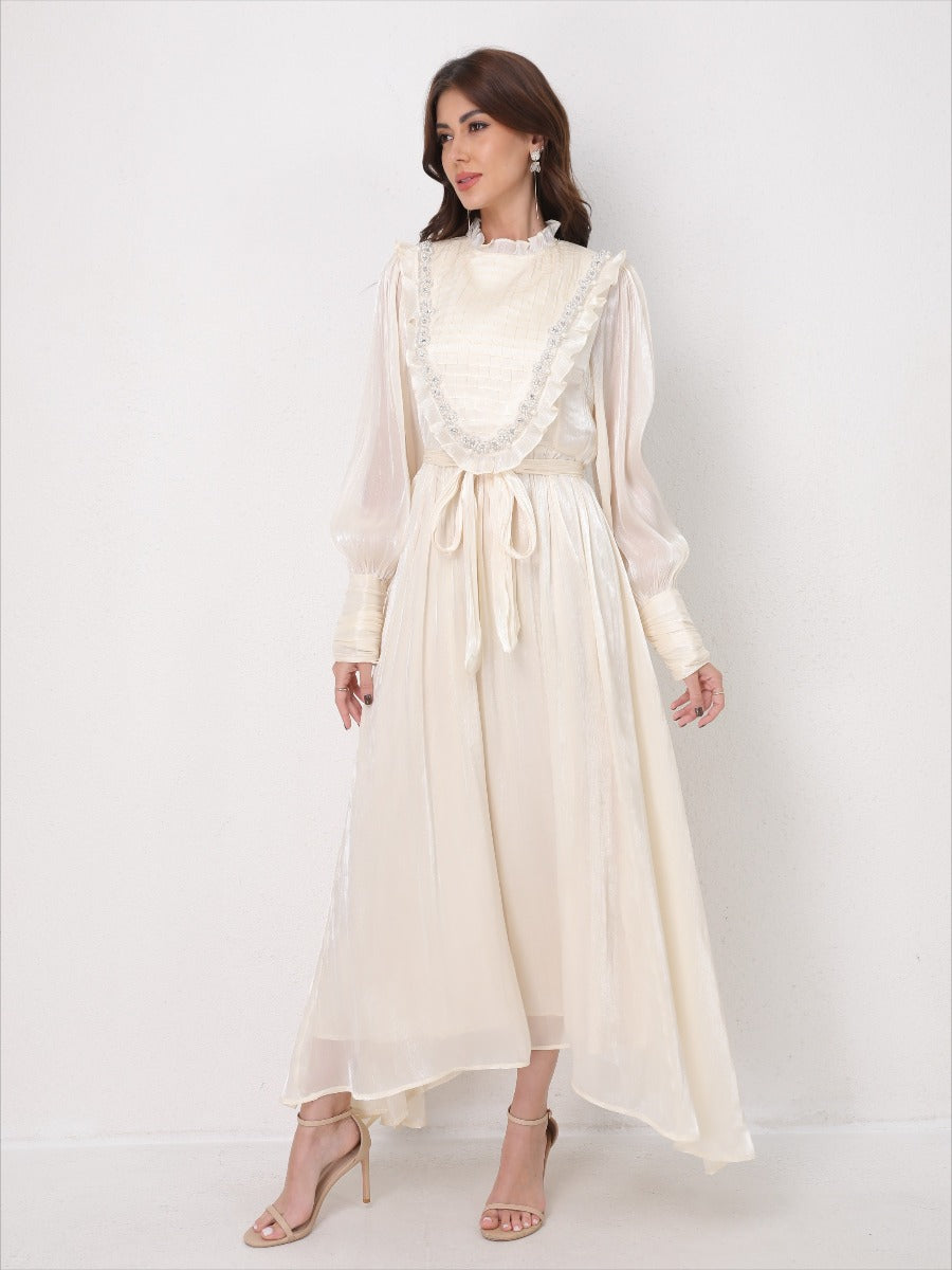 Vintage Lace Panel Embroidery Dress