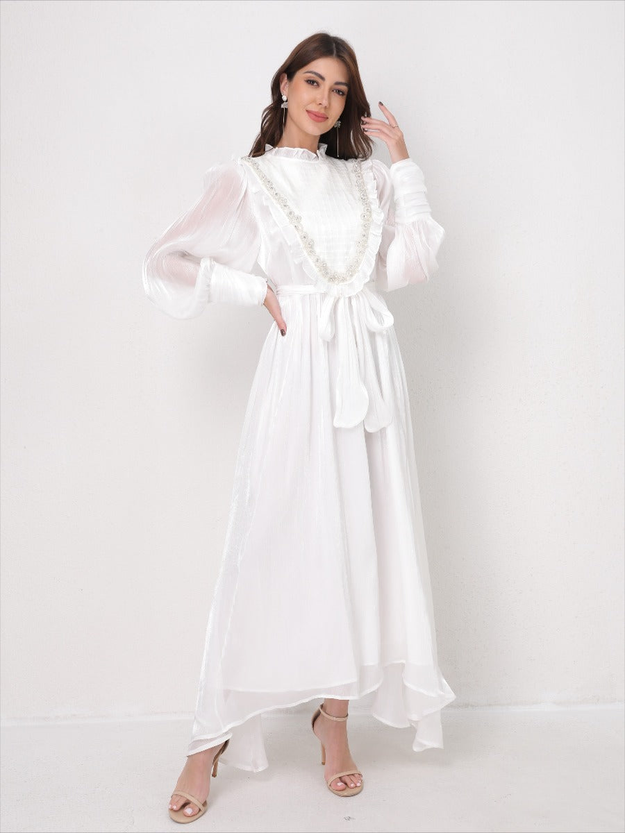 Vintage Lace Panel Embroidery Dress