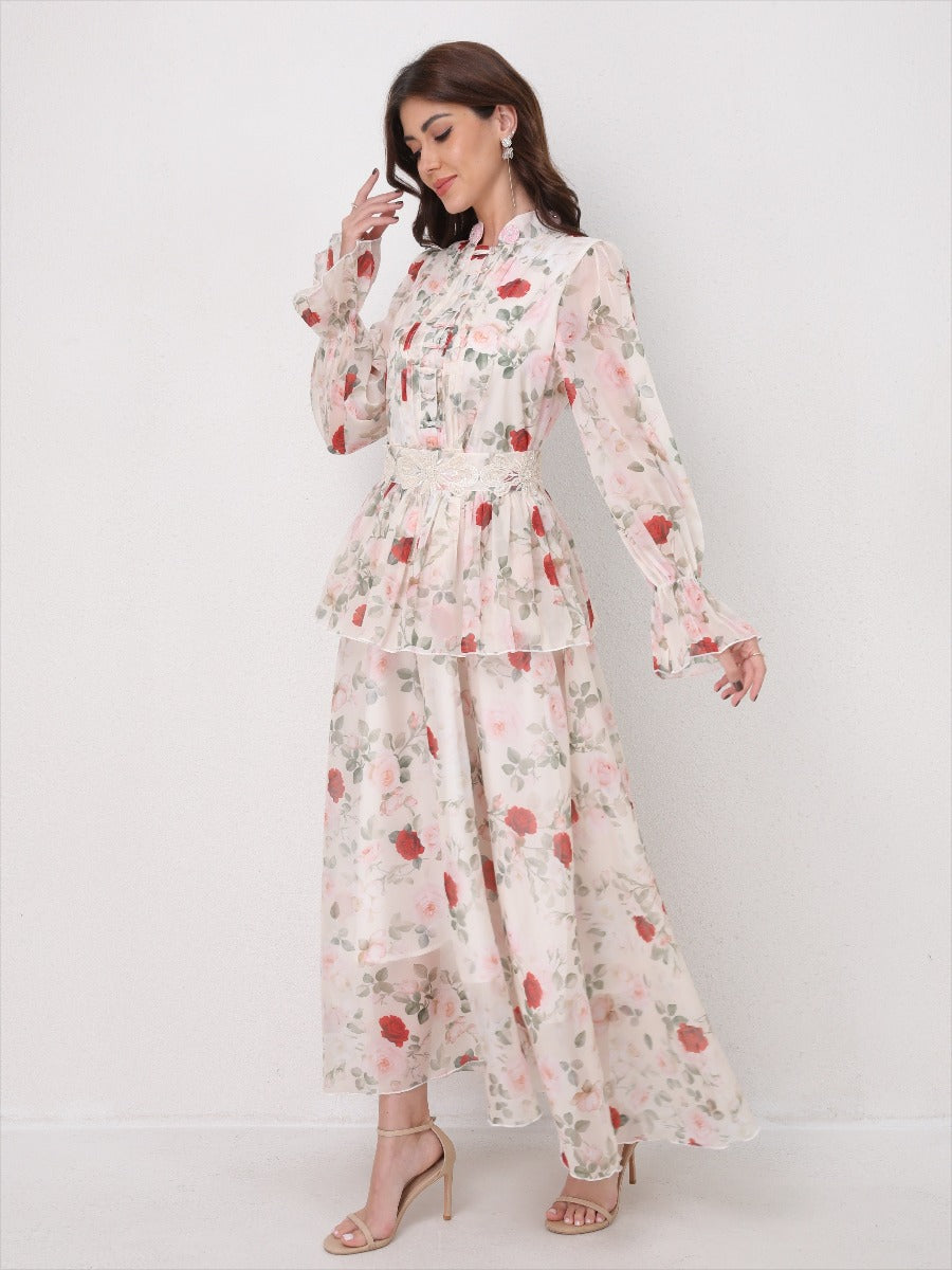 O Neck Summer Embroidery Prints Dress