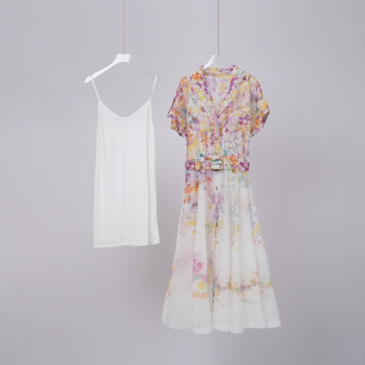 V-neck Printed Short Sleeved Dress