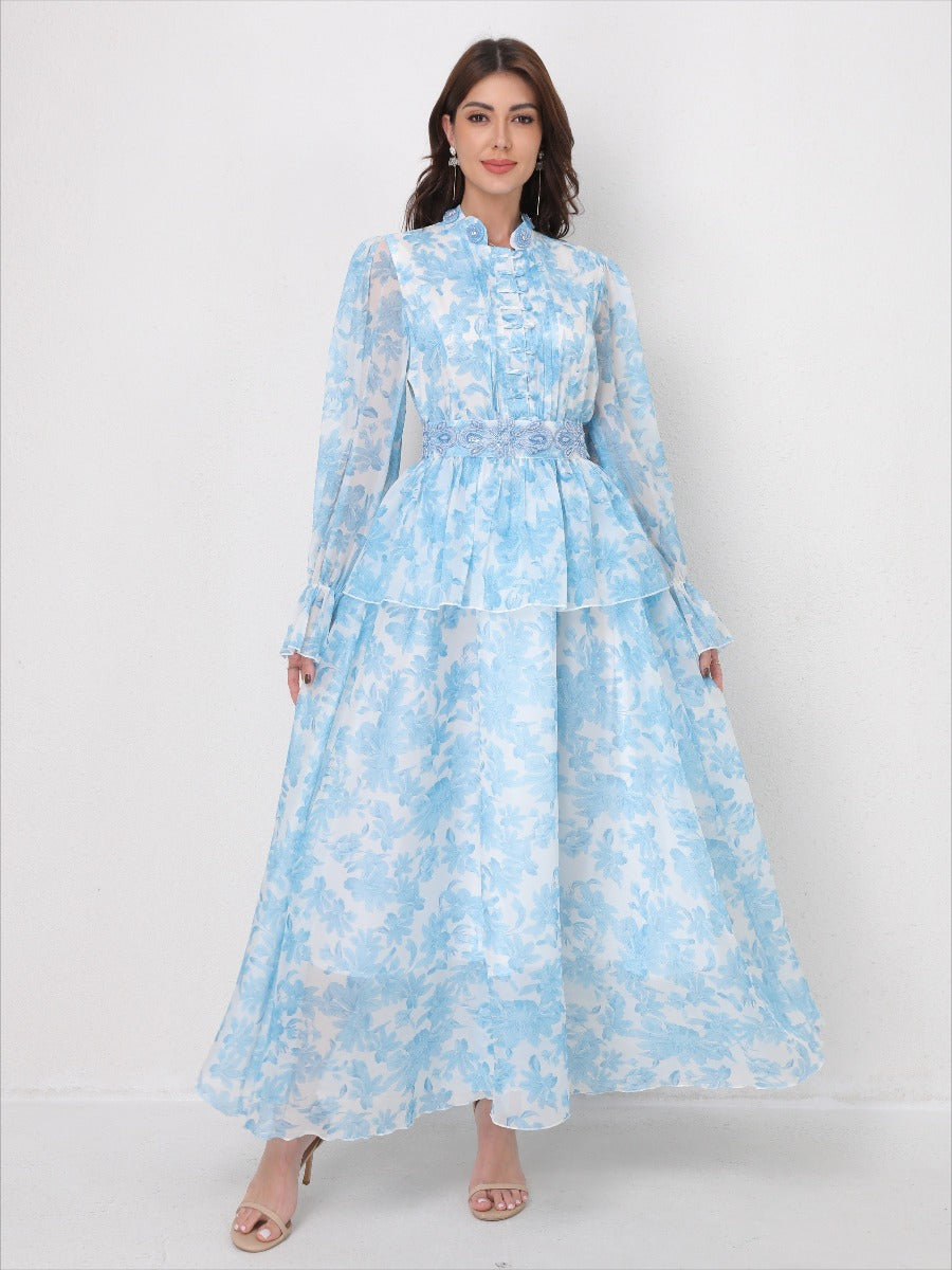 O Neck Summer Embroidery Prints Dress