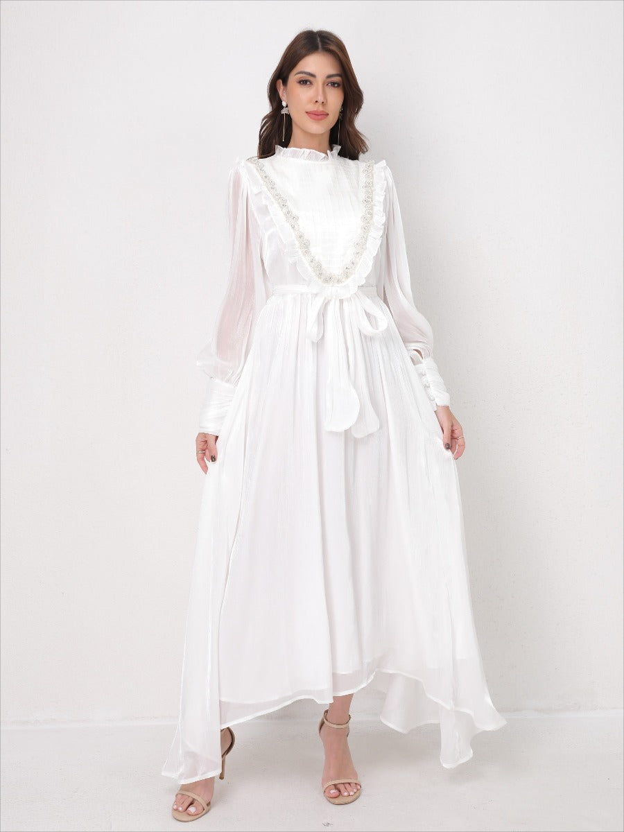 Vintage Lace Panel Embroidery Dress