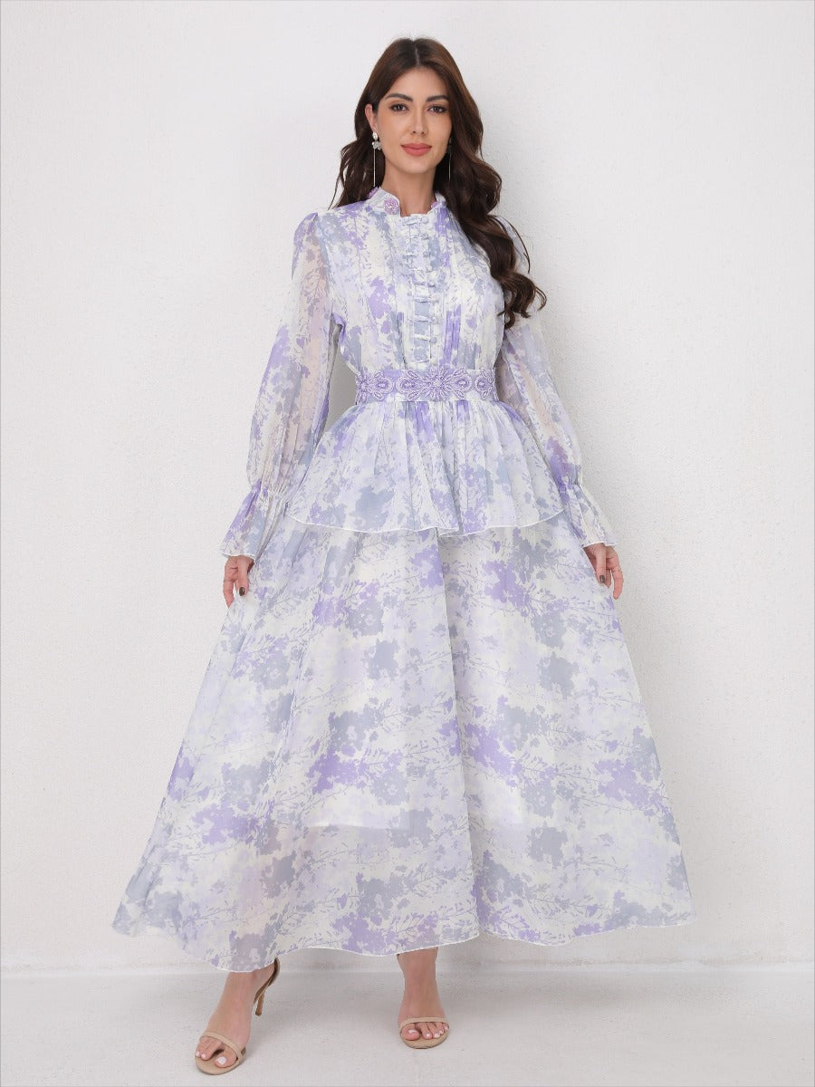 O Neck Summer Embroidery Prints Dress