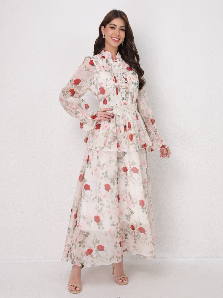 O Neck Summer Embroidery Prints Dress