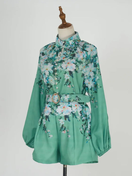 Flower Print Green Sets