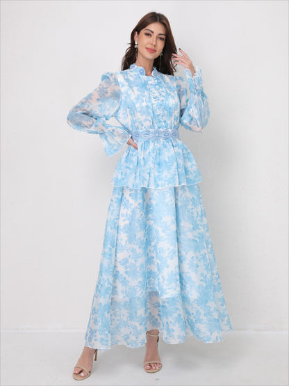 O Neck Summer Embroidery Prints Dress