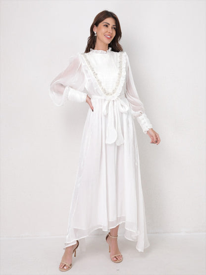 Vintage Lace Panel Embroidery Dress