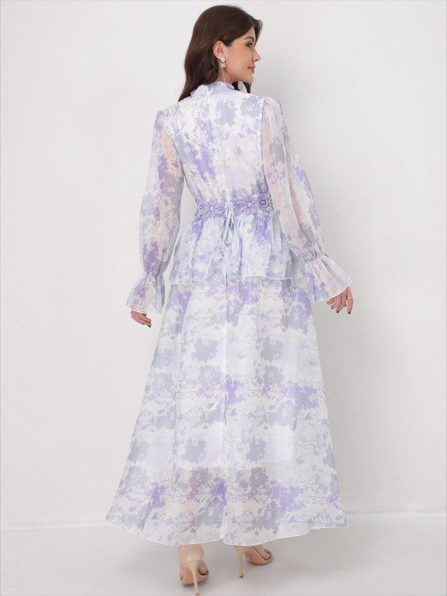 O Neck Summer Embroidery Prints Dress