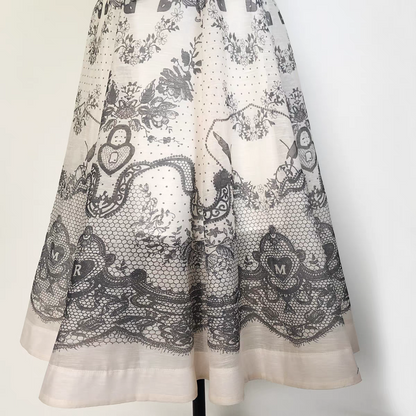 Ruffled Sleeve Top and High Waist Printed Skirt Set