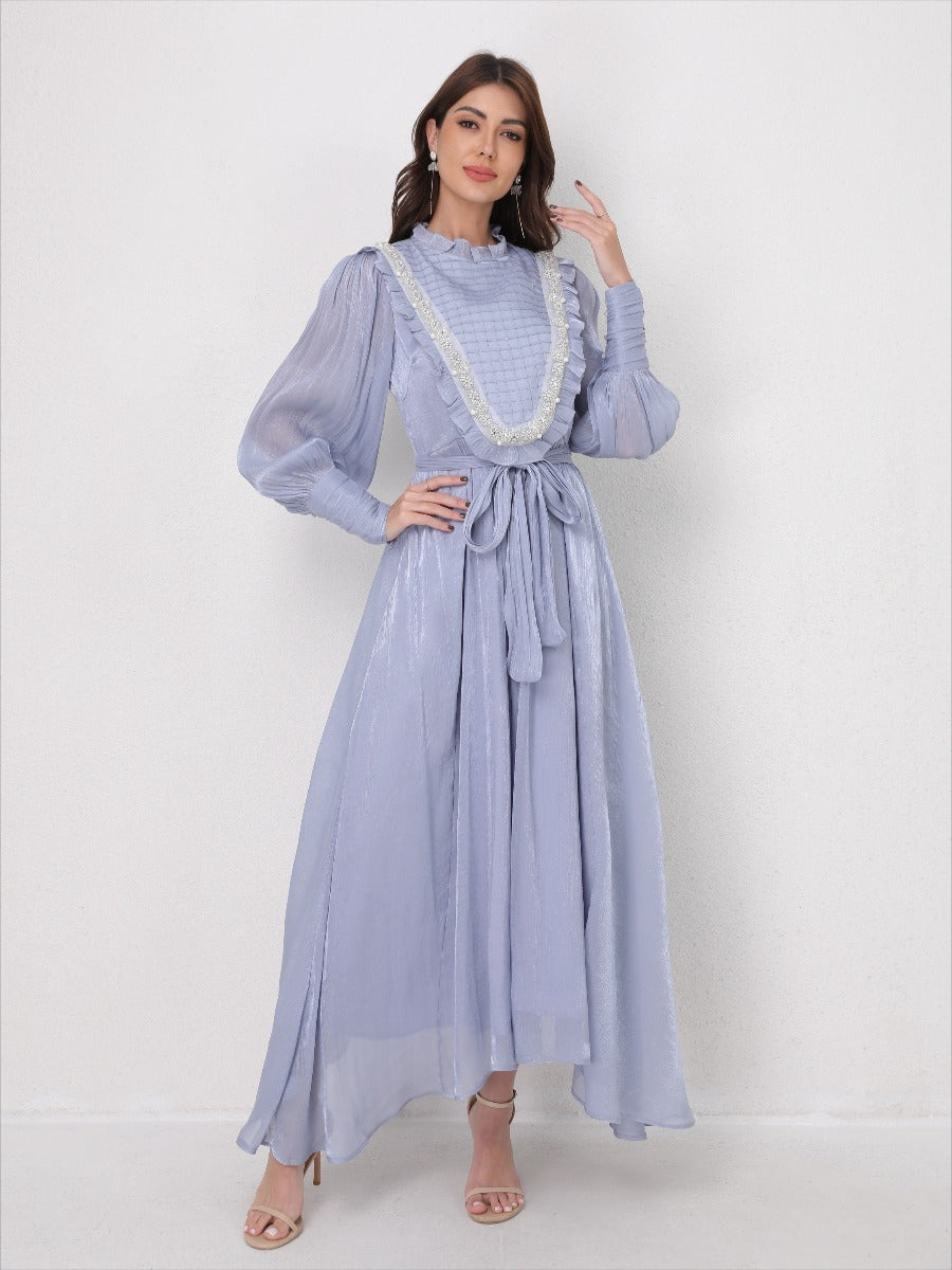 Vintage Lace Panel Embroidery Dress