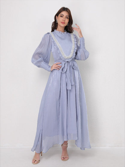 Vintage Lace Panel Embroidery Dress